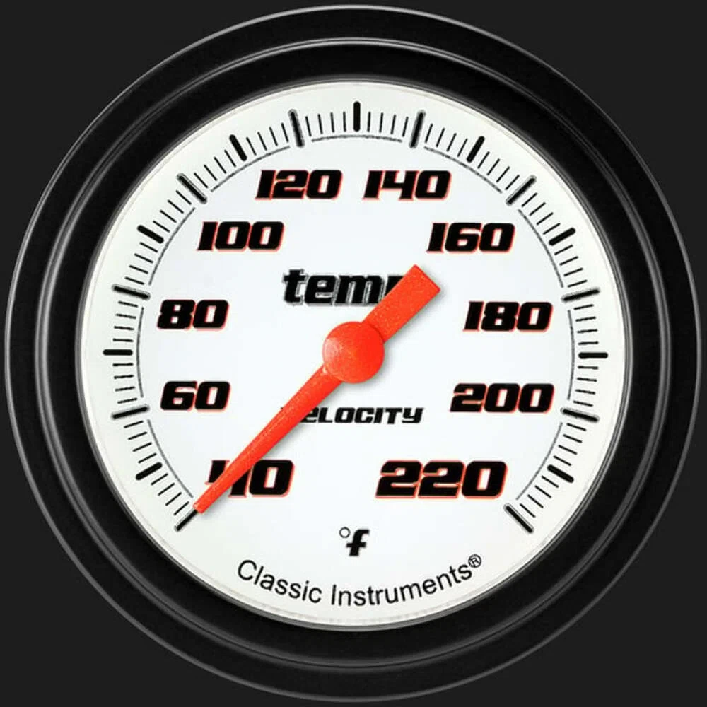 Velocity White 2 5_8_ Stock Eliminator Temp. Gauge VS329WBLF